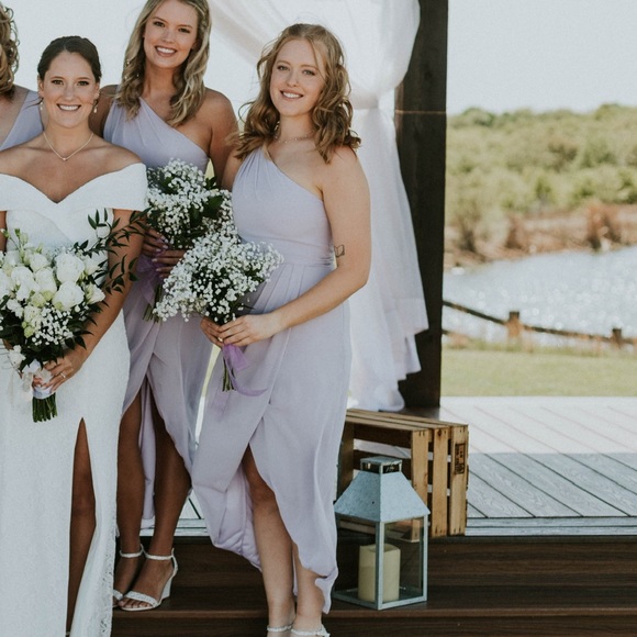 David’s Bridal Bridesmaid dress! Size 8, no alterations. 1 shoulder dress - Picture 2 of 5